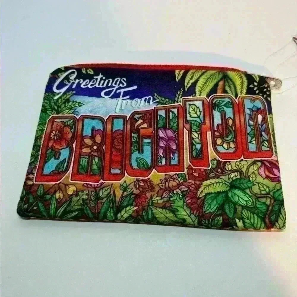 NWT Brighton First Class Airmail BRIGHTON!!! Multicolor Postcard Travel Pouch - Picture 4 of 7
